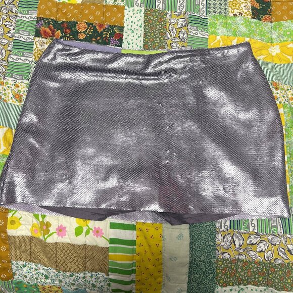 Gauge 81 Kailua Sequin Mini Skirt in Lavender Purple Sheen - Picture 1 of 8